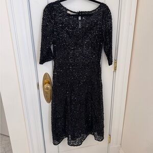 Kay Ungrr Elegant Black Sequin Dress - 8
